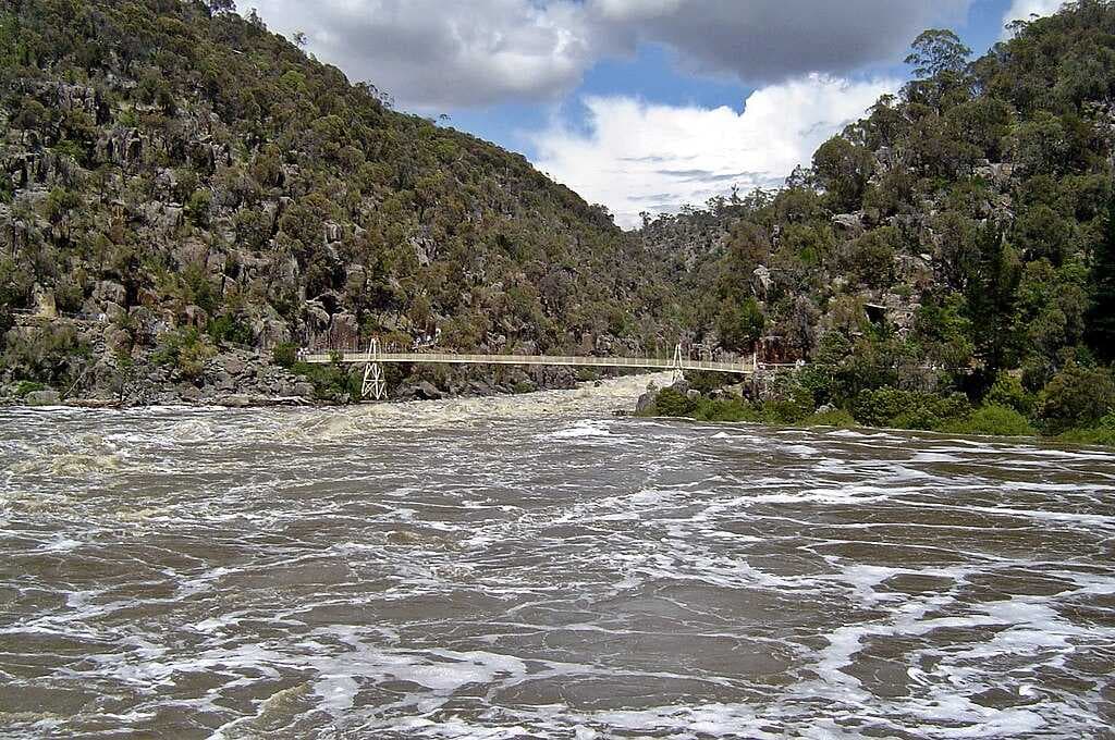 Cataract Gorge during 2003 Flood