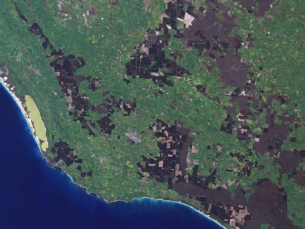 Mount Gambier and region as seen from space