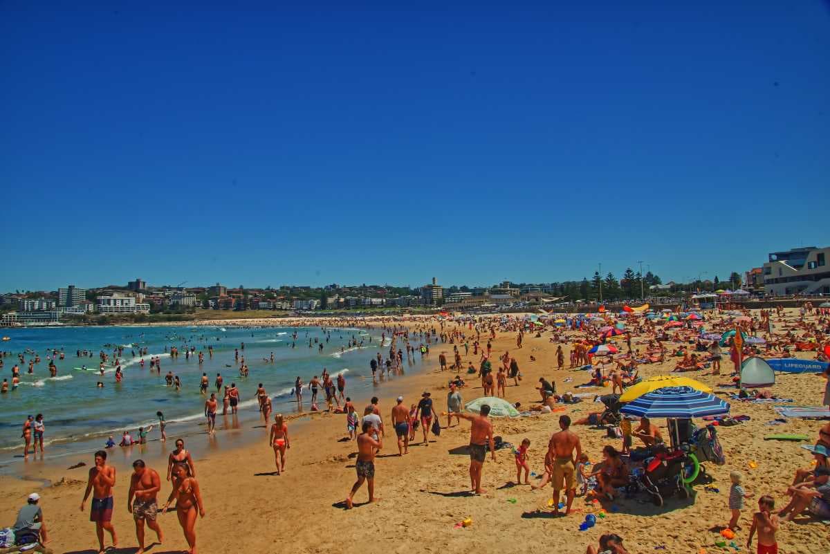 Crowds at Bondi Beach