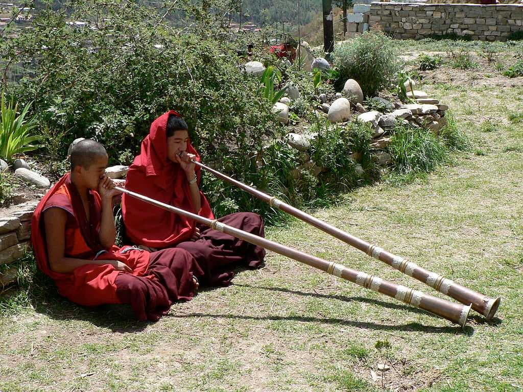 Monks at Dechen Phodrang