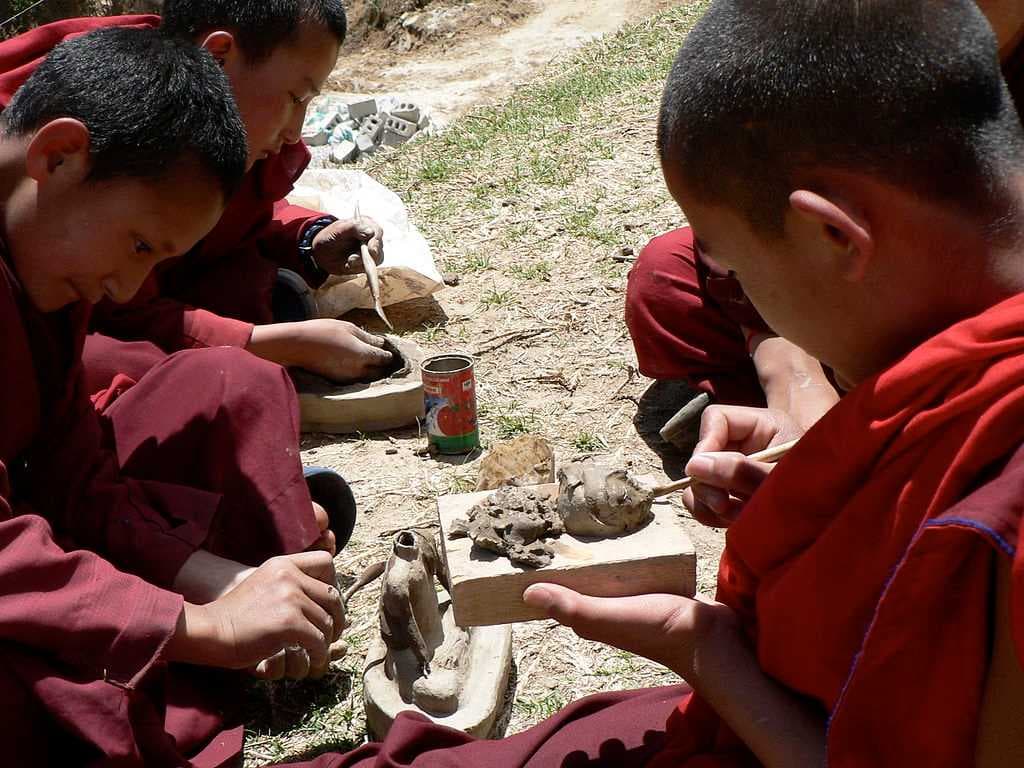 Monks at Dechen Phodrang