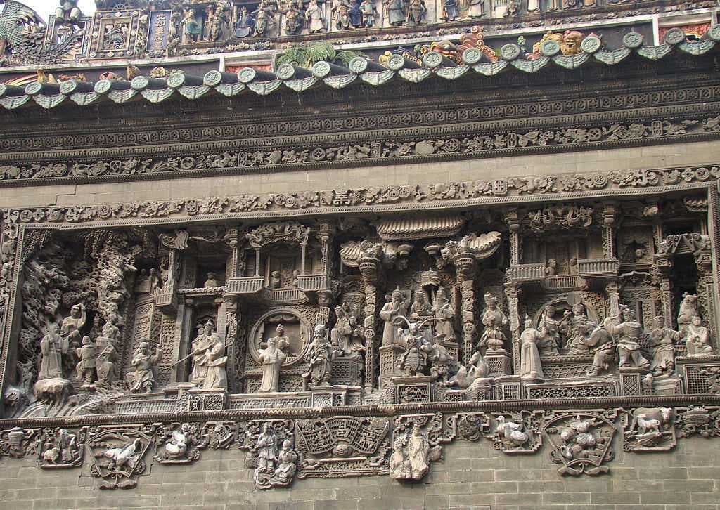 Brick Carving "Liu Qing taming 'the Wolf'"
