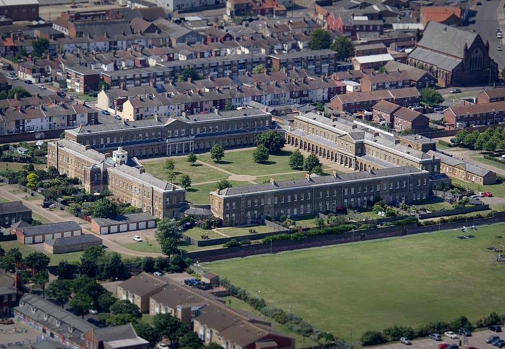 The former Royal Naval Hospital, Great Yarmouth, now converted into flats.