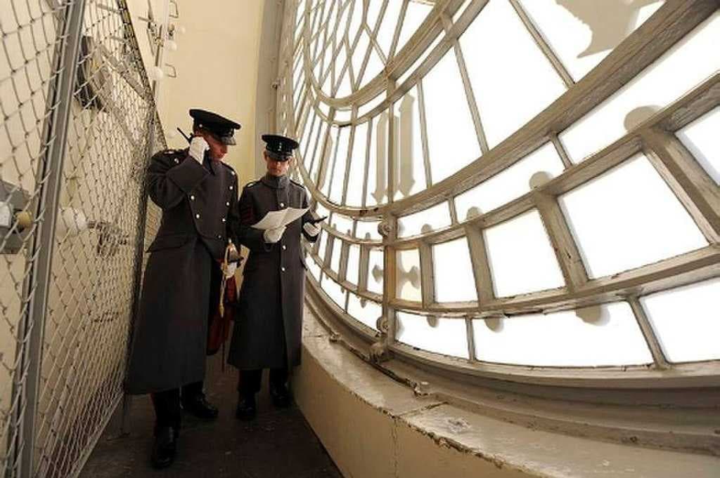 The rear of the clock face