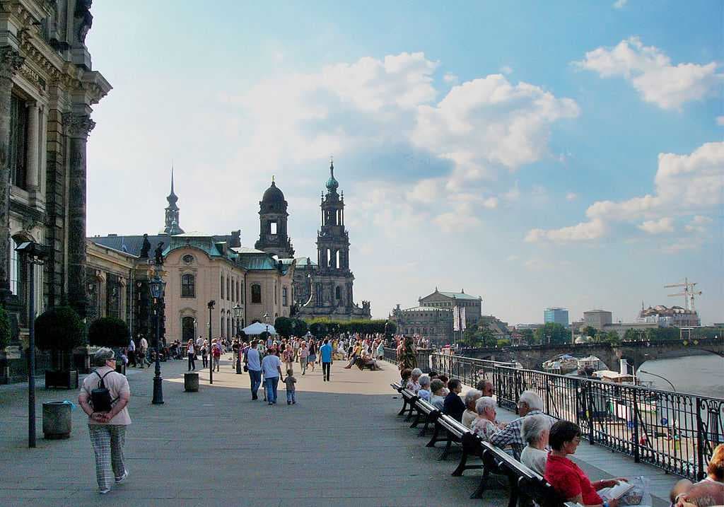 View towards Hofkirche and Semperoper