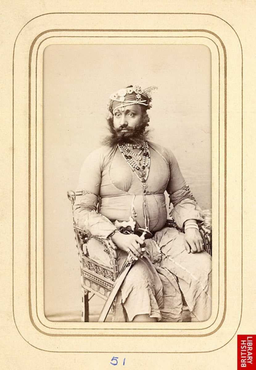 Prithvi Singh (r.1840-1879), 15th Maharaja of Kishangarh, early 1870s.