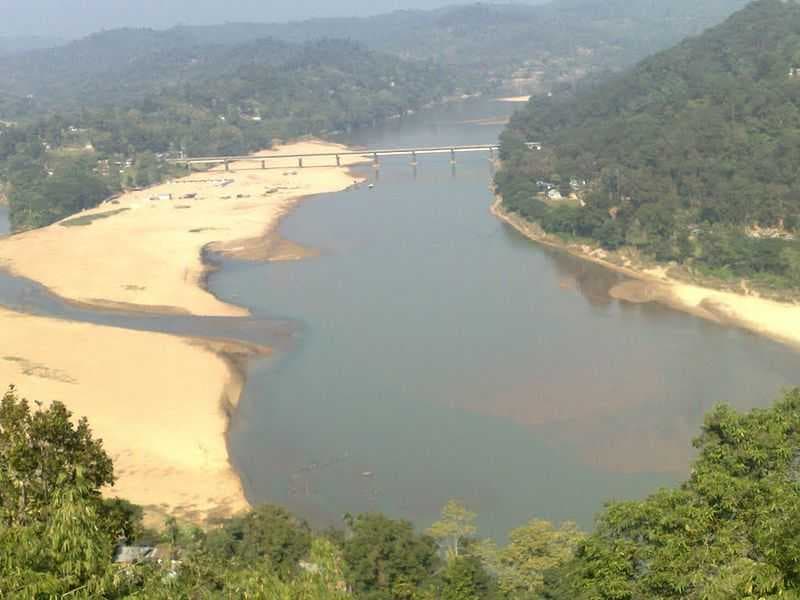 Aerial View of Simsong River in Baghmara