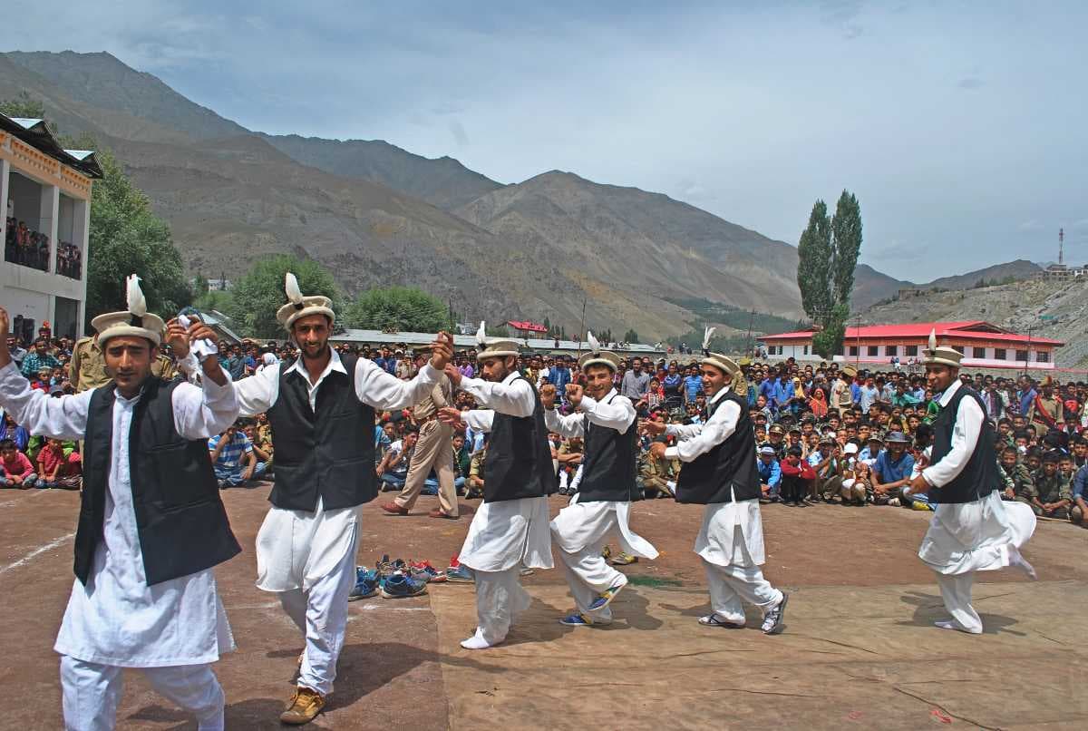 Ladakh Men Performing Folk Dance During Sindhu Darshan Festival