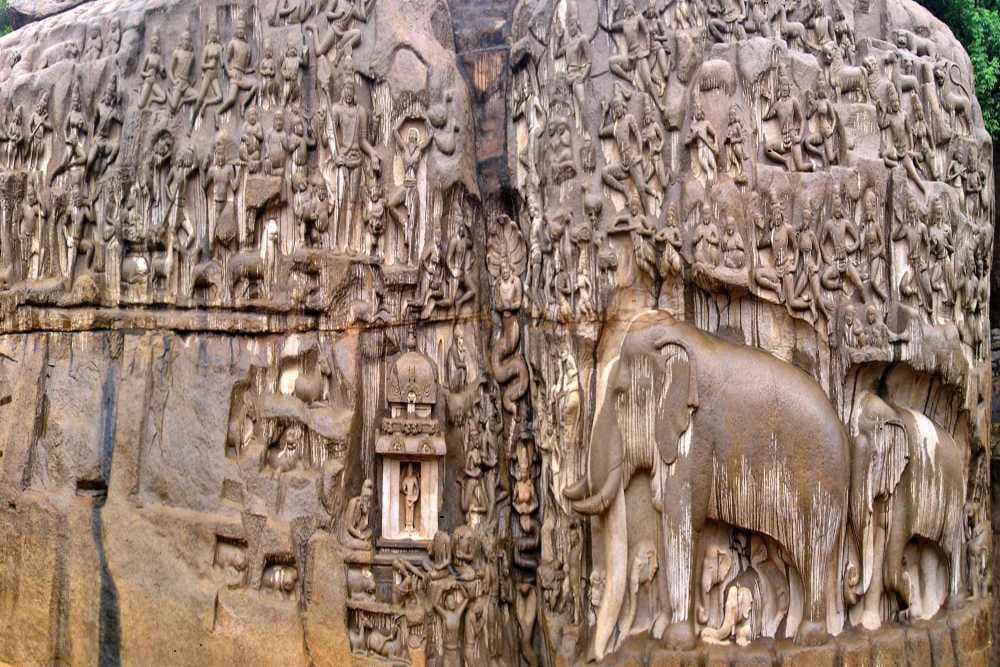 Arjuna Penance - Ancient Sculptured Carvings