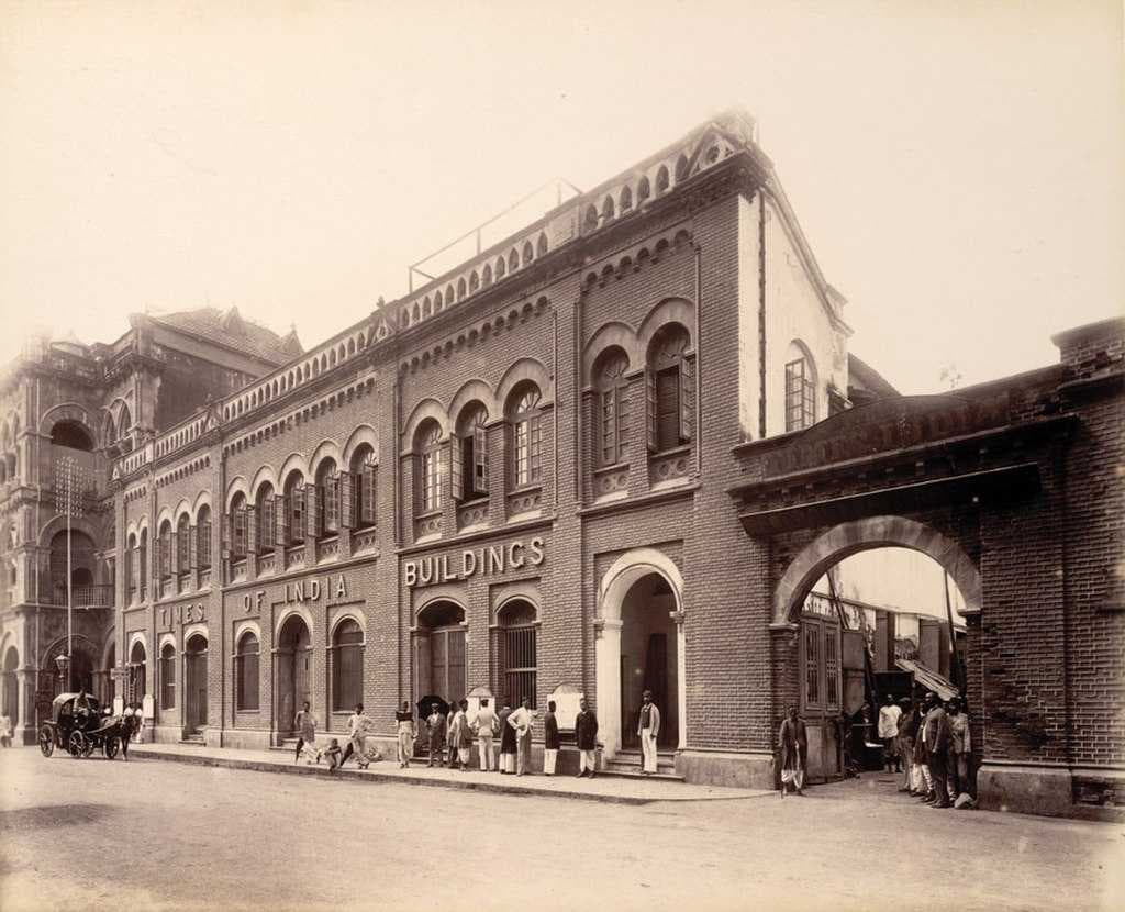 Times of India Buildings, corner of Elphinstone Circle (now Horniman Circle), ca. 1880