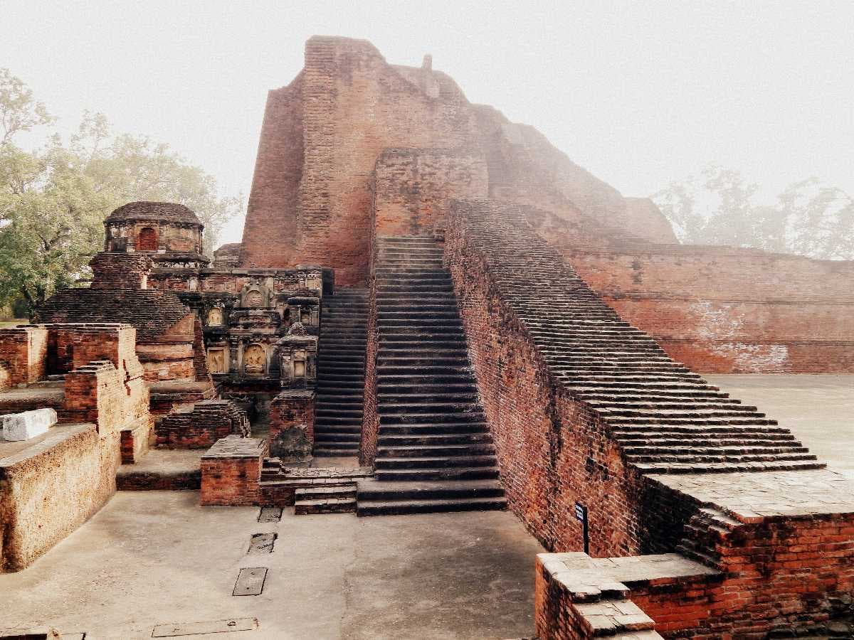 Steps leading to the stupa.