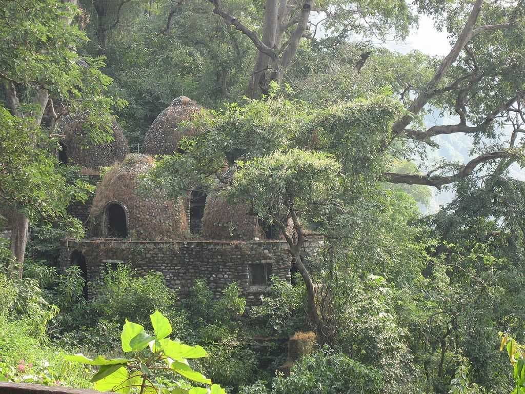 Stone meditation "caves" at the former International Academy of Meditation (pictured in 2006)