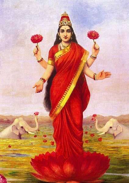 Raji Ravi Verma's Painting of Goddess Lakshmi, Lukshmi Villas Palace