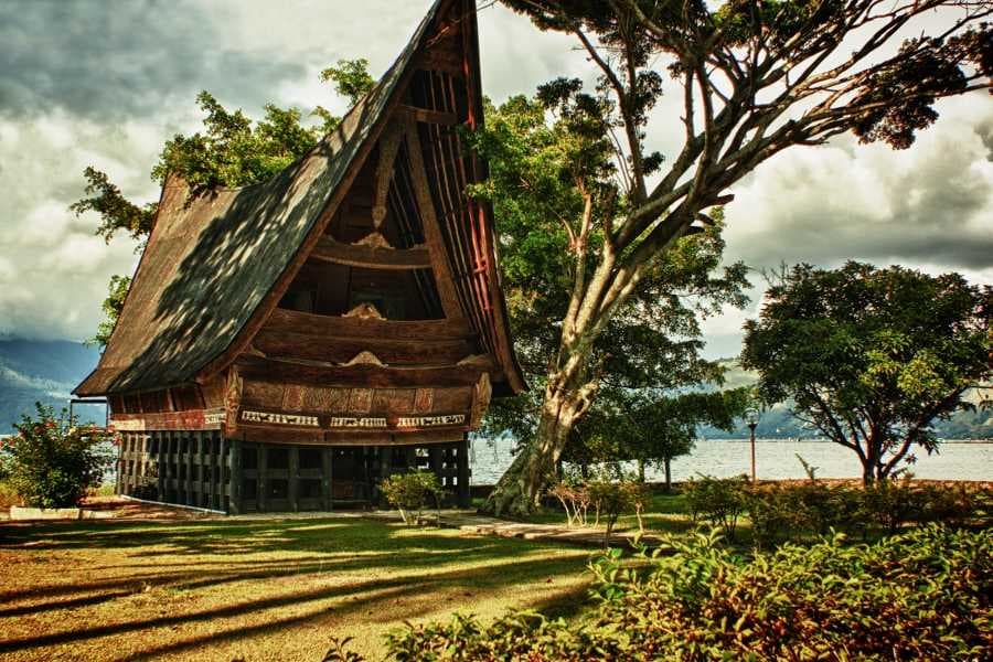 Traditional Batak houses at Samosir Island