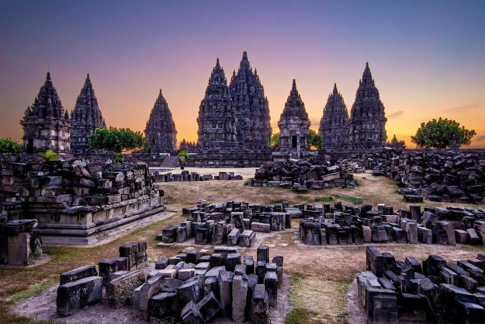 Scenic Sunset View at Prambanan Temple