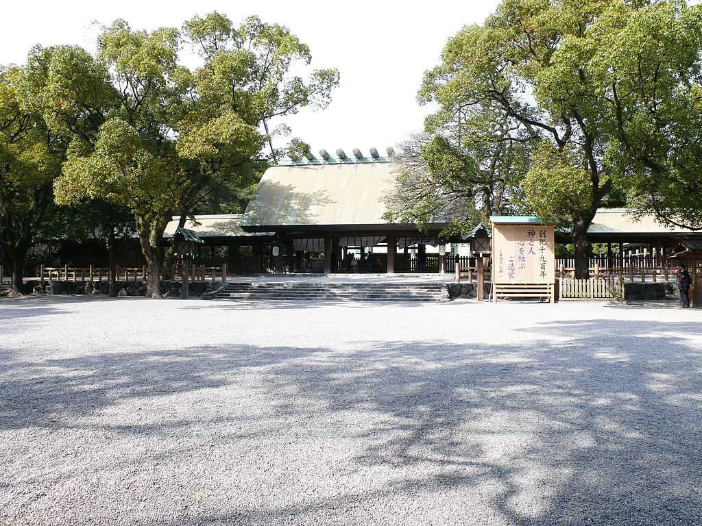 The Great Atsuta Shrine, which dates back to c. 100 CE and houses the holy sword Kusanagi, one of the imperial regalia of Japan