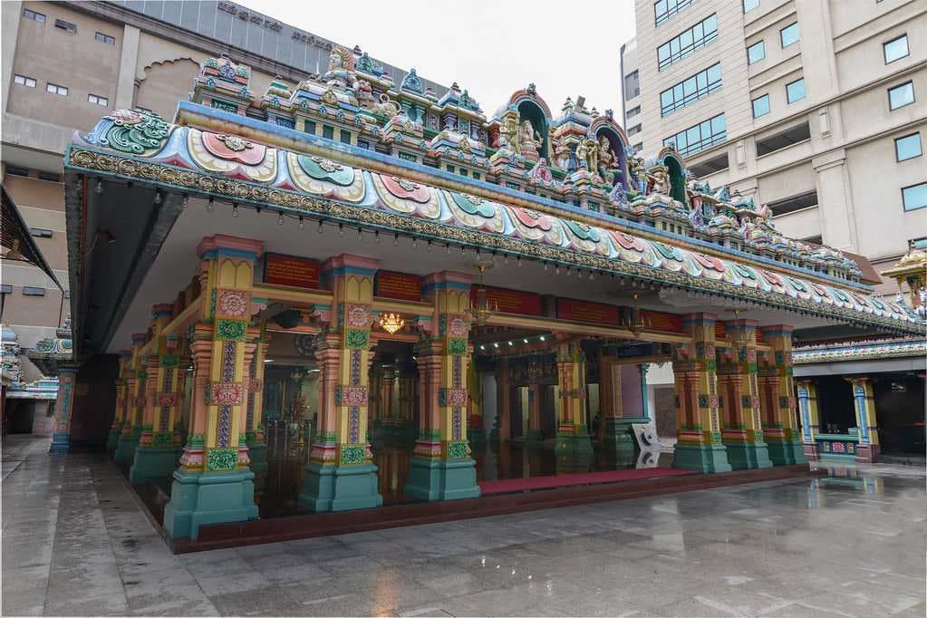 Sri Maha Mariamman Temple building is a great example of South Indian Dravidian architecture style