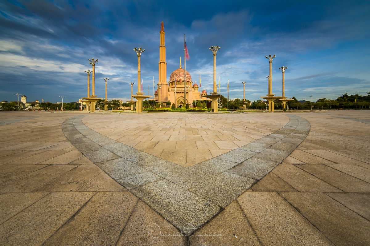 The pathway to the pink mosque of Putrajaya
