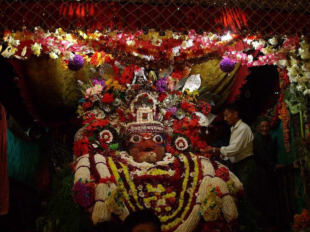 Aakash bhairav during Indra Jatra