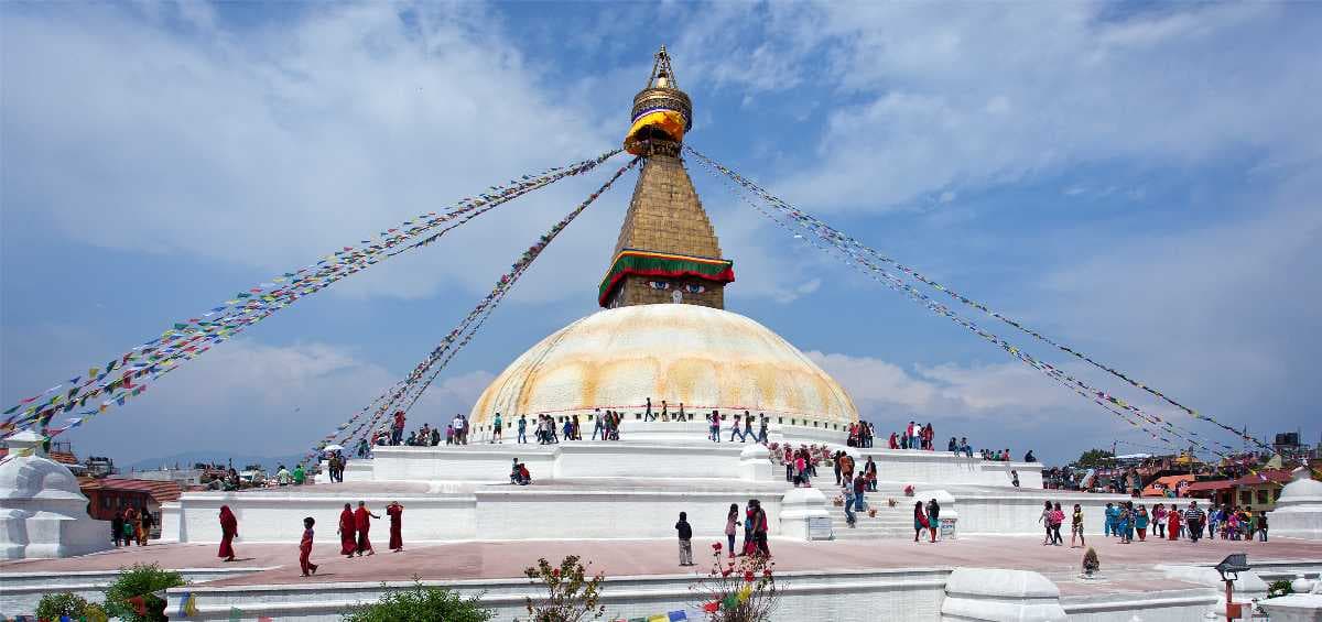 The Baudhanath Stupa provides the best background to witness the sunset.