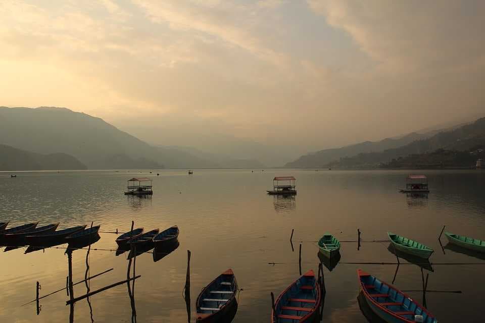 Phewa Lake in Pokhara, Nepal
