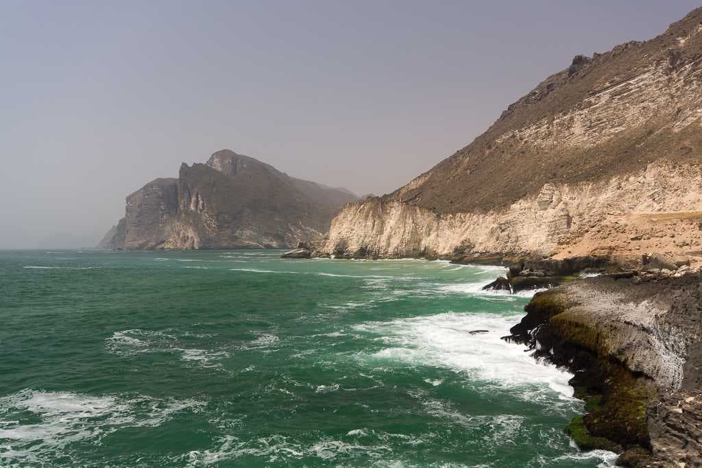 Blue waters of Mughsail Beach