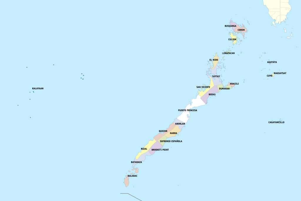 Political map of Palawan