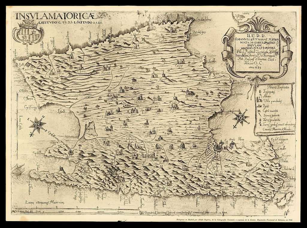 A 1683 map of Mallorca, by Vicente Mut
