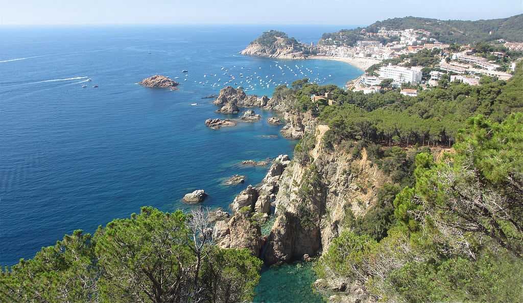 A view of Tossa de Mar from the road to Sant Feliu