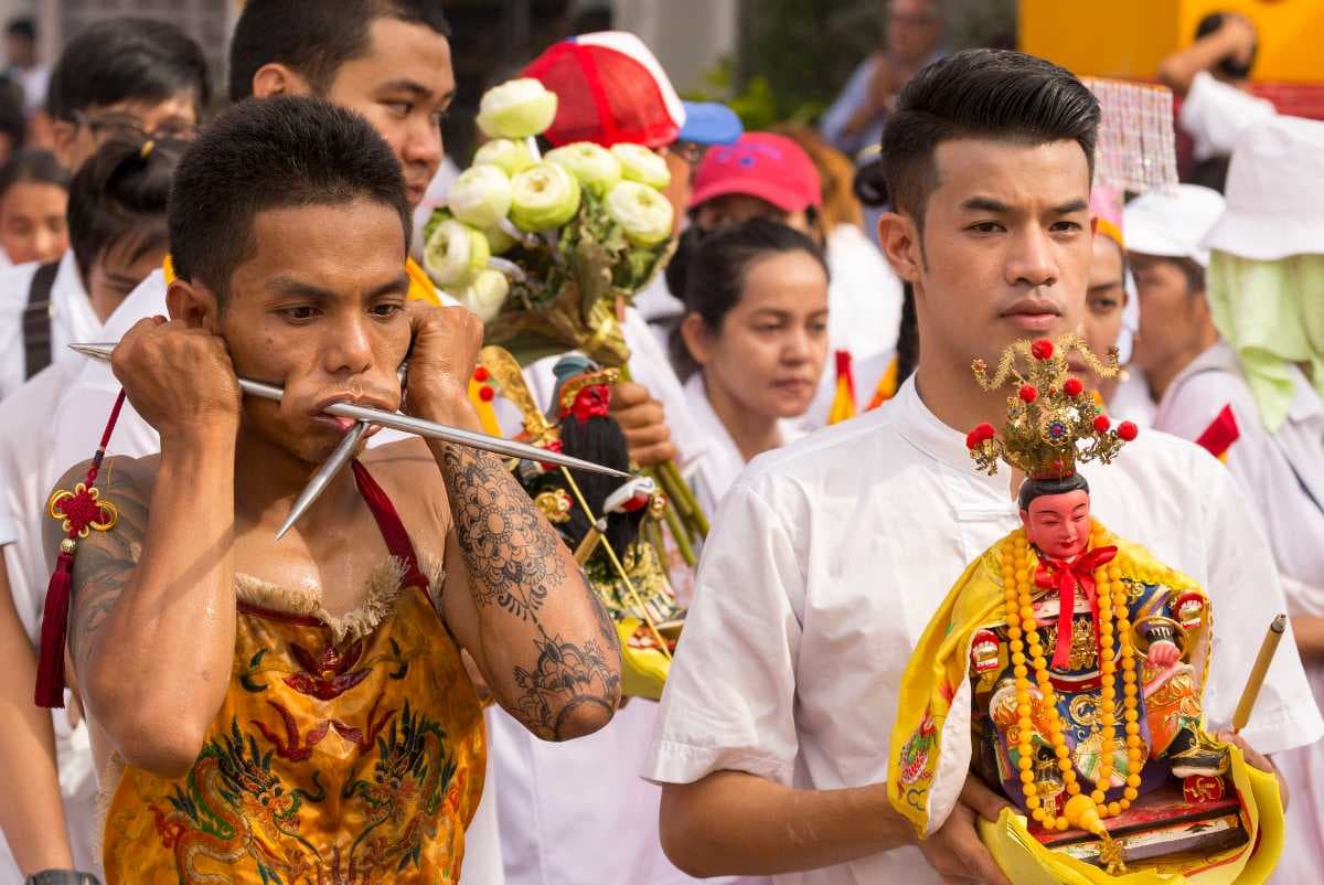 Procession Performed During the Khao Lak Vegetarian Festival