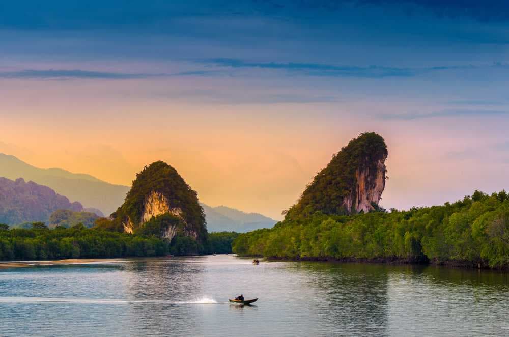 Khao Kha Nab Nam - Twin Mountains and a River Running Through Them