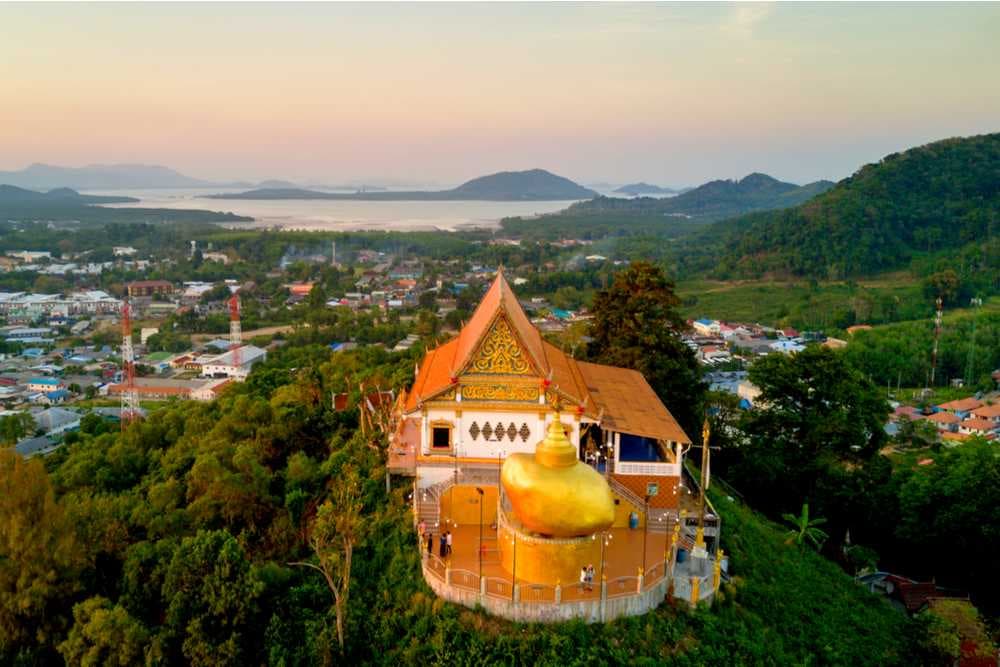 Aerial View of Wat Koh Sirey Temple