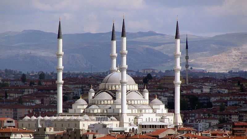 Day view of the grand Kocatepe Mosque in Ankara