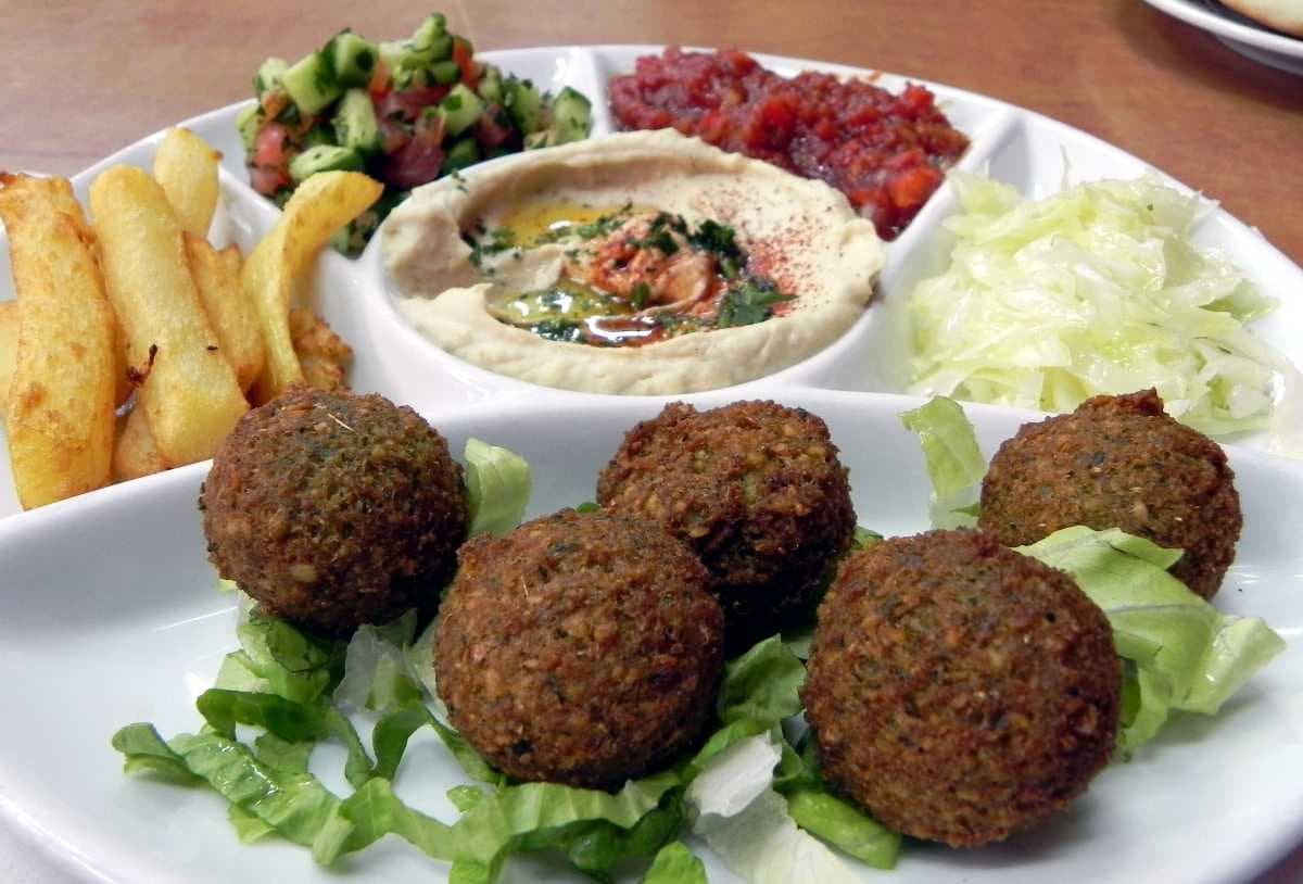 Falafel Hummus and Salad