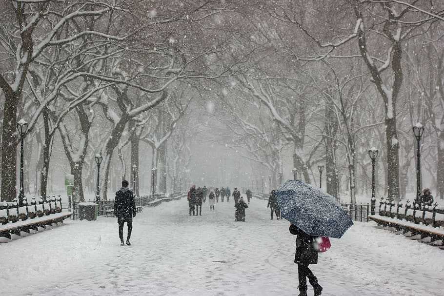 NYC covered in snow in winters
