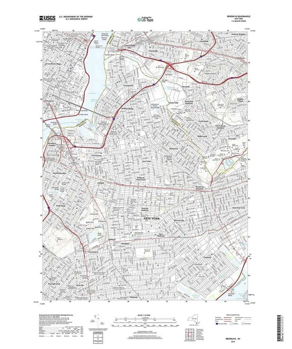 USGS map of Brooklyn (2019)