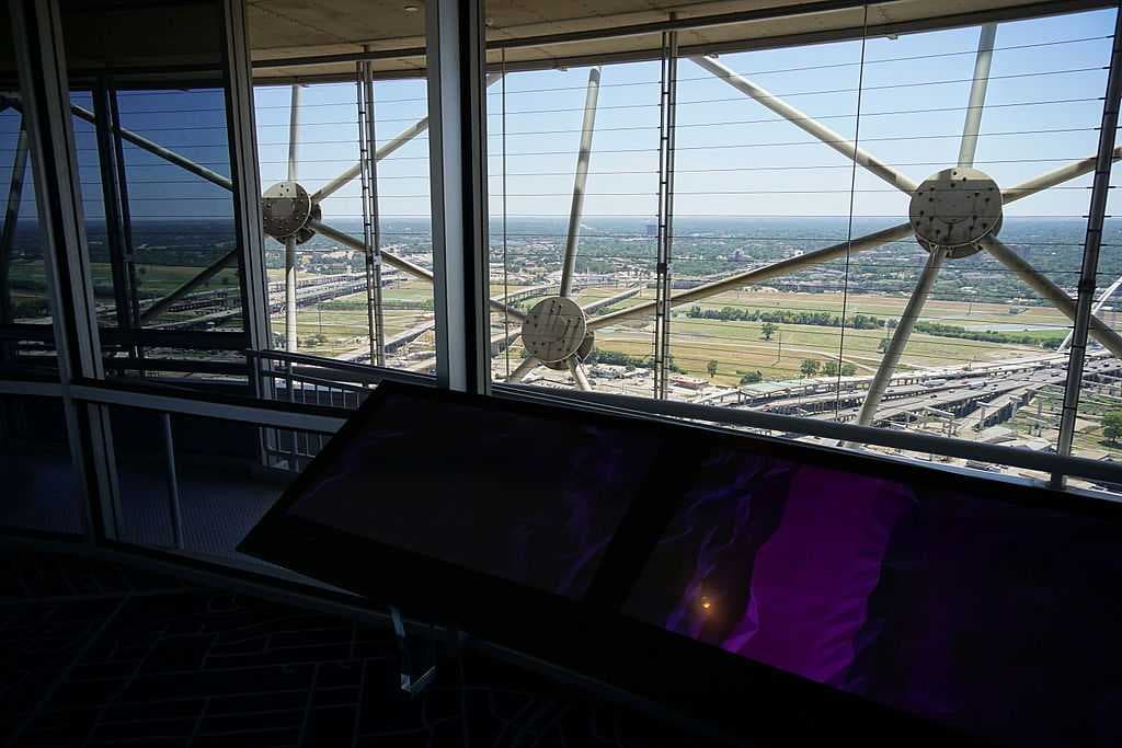 A view from Reunion Tower's "GeO-Deck" observation deck