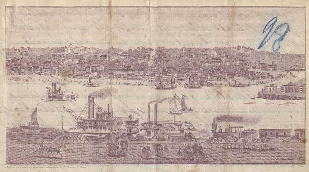 Lithograph of Davenport from a letter-head dating to 1868