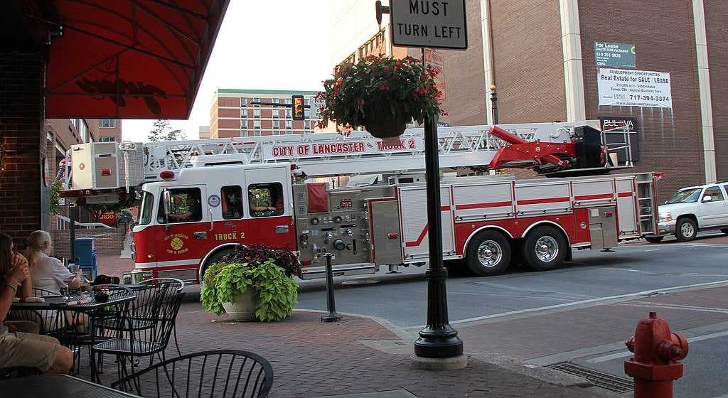 Fire vehicle in Lancaster