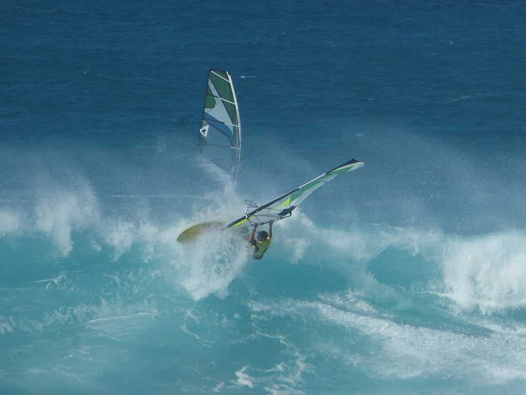 Windsailing in Maui.