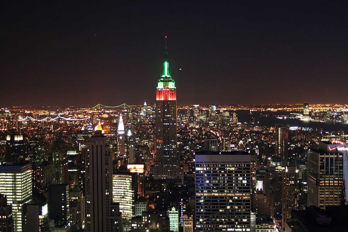 Empire State Building during Christmas