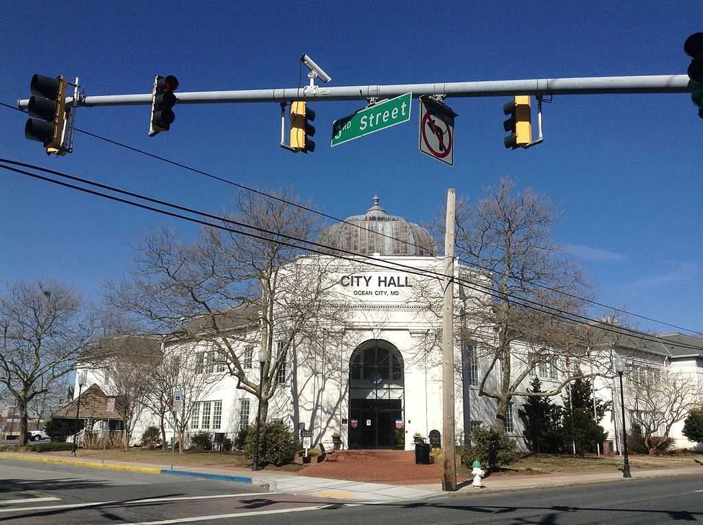 City Hall of Ocean City, located in the former Ocean City High School