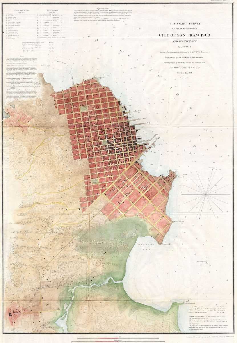 1853 United States Coast Survey Map