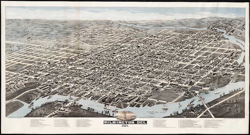 Map of Wilmington, Delaware, 1874